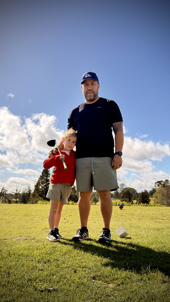 Michael and Lucca together on the golf course